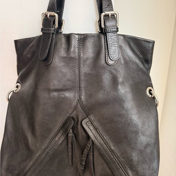 LAURA DI MAGGIO - Versatile Elegant Black Leather Tote Bag (excellent condition) - Picture 2 of 5